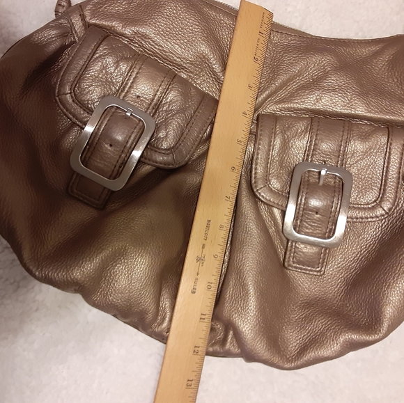 Cole Hahn Bronze Metallic Leather Hobo Bag - Picture 12 of 16